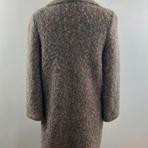 I.B.Diffusion Taupe/Grey/ Peach Mohair Cardigan Sweater Size M with Neck Scarf - Picture 9 of 10